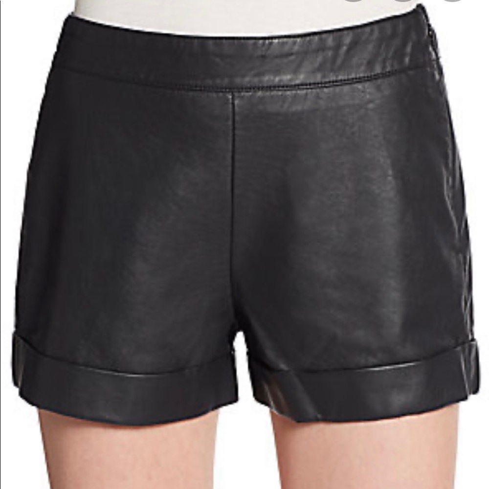 French Connection Faux Leather Shorts
